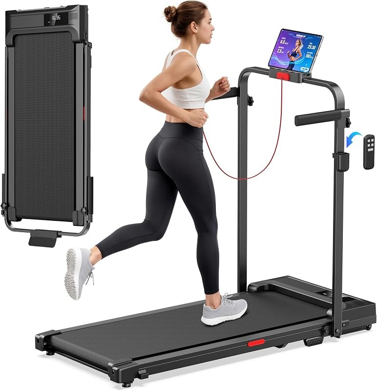 Walking Pad Treadmill with Handle Bar - Folding Treadmill for Home Caminadoras para Hacer Ejercicio Portable Compact