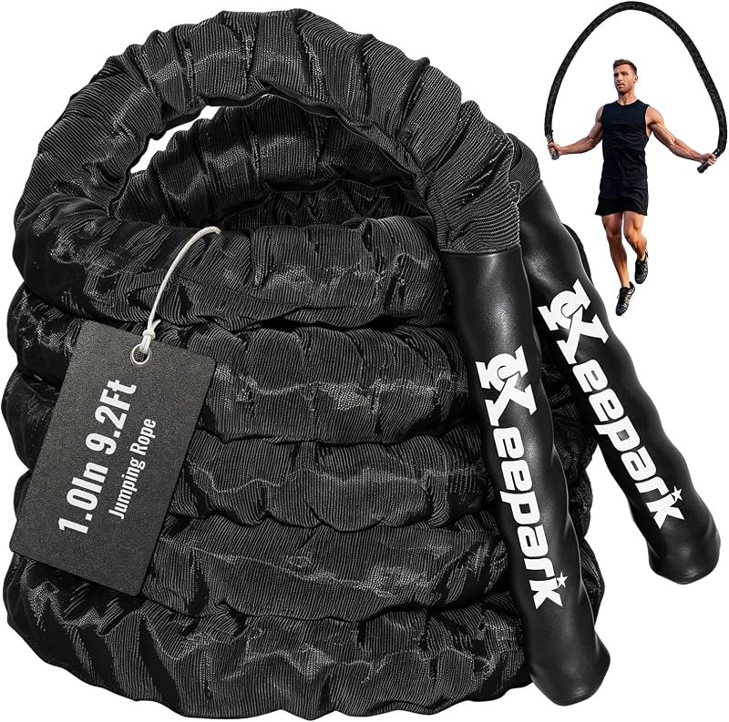 Weighted Jump Rope for Men Women - 2.5LB Heavy Skipping Ropes for Fitness, Adult Jump Rope for Home Gym Exercise