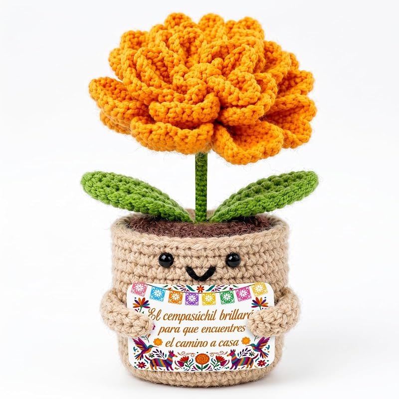 Dia de Los Muertos Decorations, Crochet Marigold Flowers — best pan de muerto artificial for pan muerto artificial