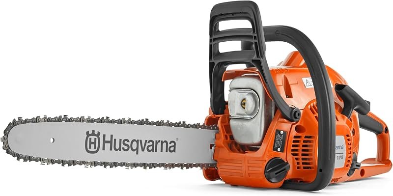 Husqvarna 120 Mark III Gas Chainsaw, 38-cc, 2-Cycle X-Torq Engine, 16 Inch Chainsaw with Automatic Oiler, for Wood