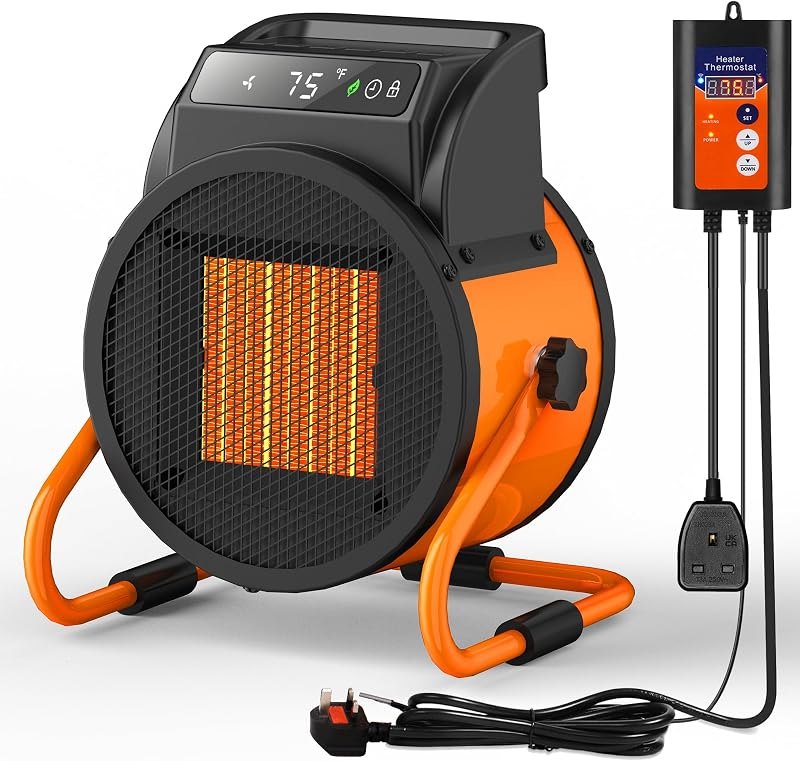 Pasapair Greenhouse Heater with Thermostat, 1500W WiFi PTC for Grow Tent — greenhouse gutter heater for greenhouse