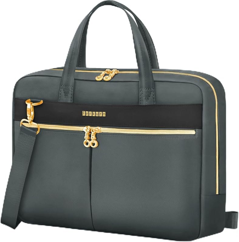 Ferkurn Laptop Bag Case Women Men Computer Bag Compatible with MacBook/HP/LG/Dell, Shoulder Strap Slim Carrying