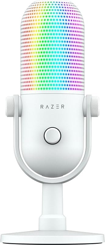 Razer Seiren V3 Chroma 32‐Bit DSP, USB-C Microphone for PC & Mac, White — computing usb microphone for computing usb