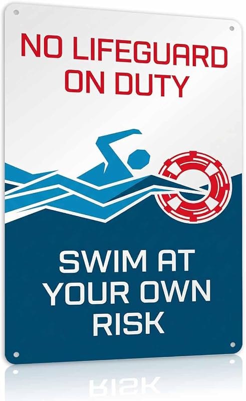 Pool Safety Metal Sign, Swimming Pool Decor 8"x12" — pool fence gate for pool fence gate