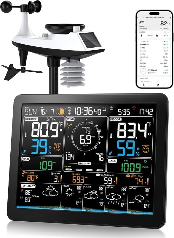 WiFi Weather Station Wireless Indoor Outdoor with Rain Gauge and Wind Speed — Govee Wi-Fi Weather Station for govee