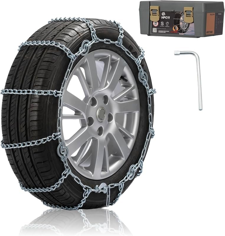 Snow Chains for Pickup Trucks, SUVs, Light Trucks, Heavy Duty Quick Fit & Easy Installation, Reusable Emergency CAM