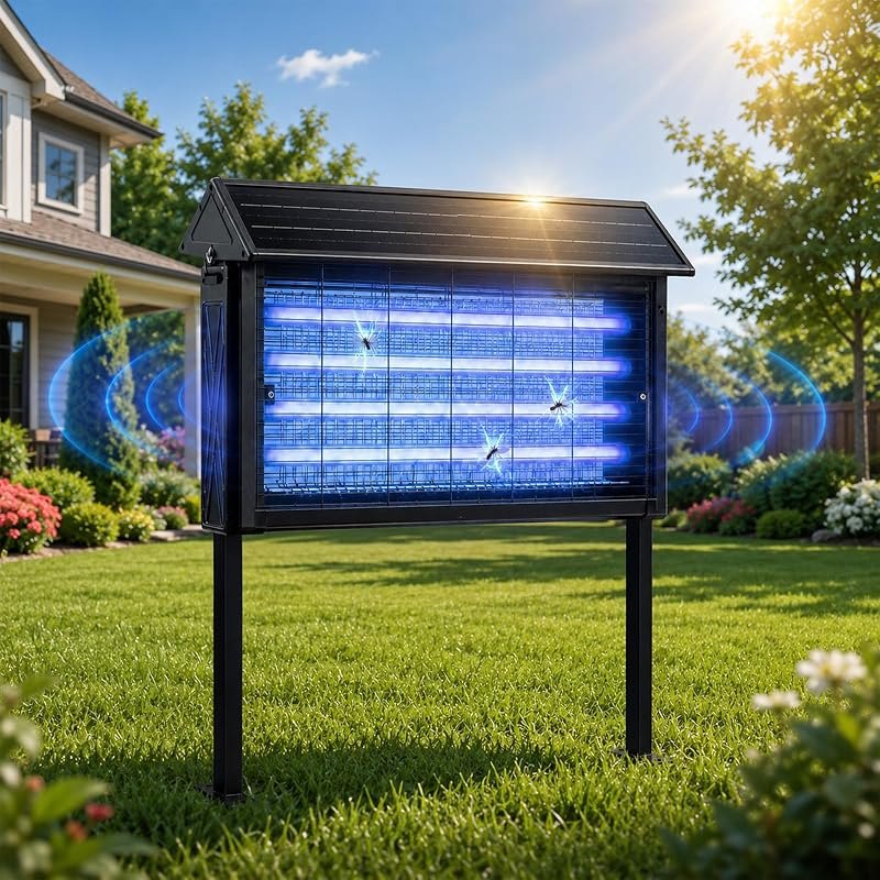 Solar Outdoor Waterproof Bug Zapper, 4500V High‑Voltage Insect Trap — rv patio table for patio table