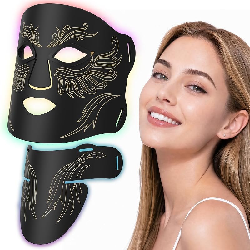 Red Light Therapy for Face & Neck, 850nm NIR LED Face Mask (M09), Rechargeable Light Therapy Mask - 240 Mins Use