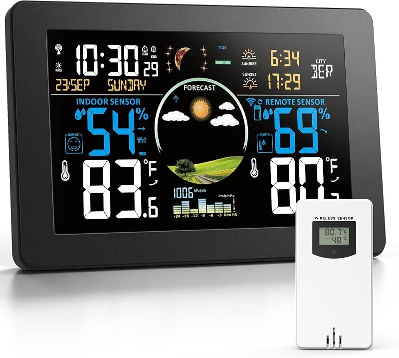 Weather Station Wireless Indoor Outdoor Thermometer Digital, Black — La Crosse Weather Station for crosse weather
