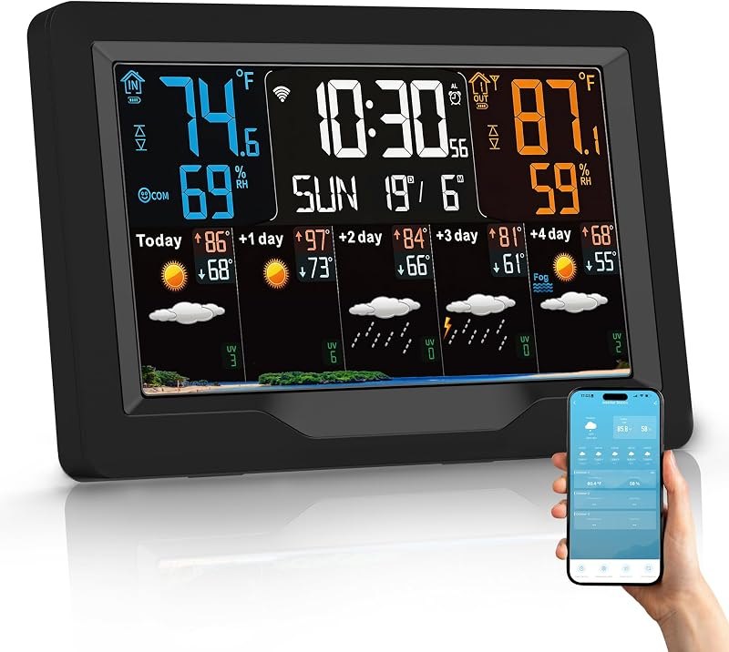 Smart WiFi Weather Station Wireless with App Indoor Outdoor Thermometer — Govee Wi-Fi Weather Station for govee