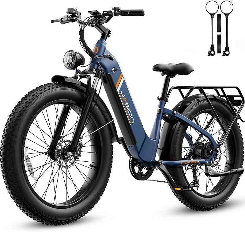 Jasion Thunder Electric Bike,1800W Peak Ebikes for Adults,26''Fat Tire Best Ebike for Men,80 Miles with 864Wh