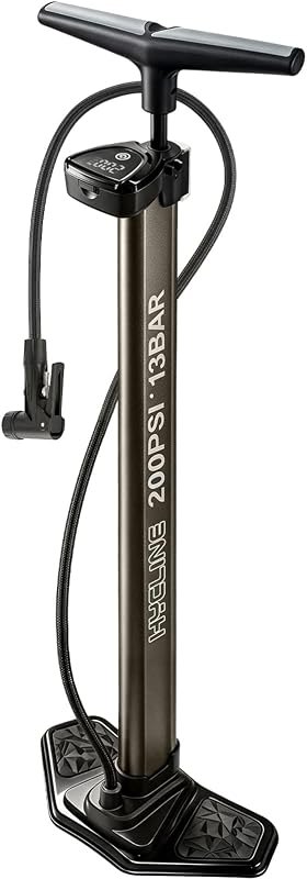 Hycline Tubeless Booster Bike Floor Pump: 200 PSI Digital Gauge Air Tank — bicycle floor pump for bicycle floor pump
