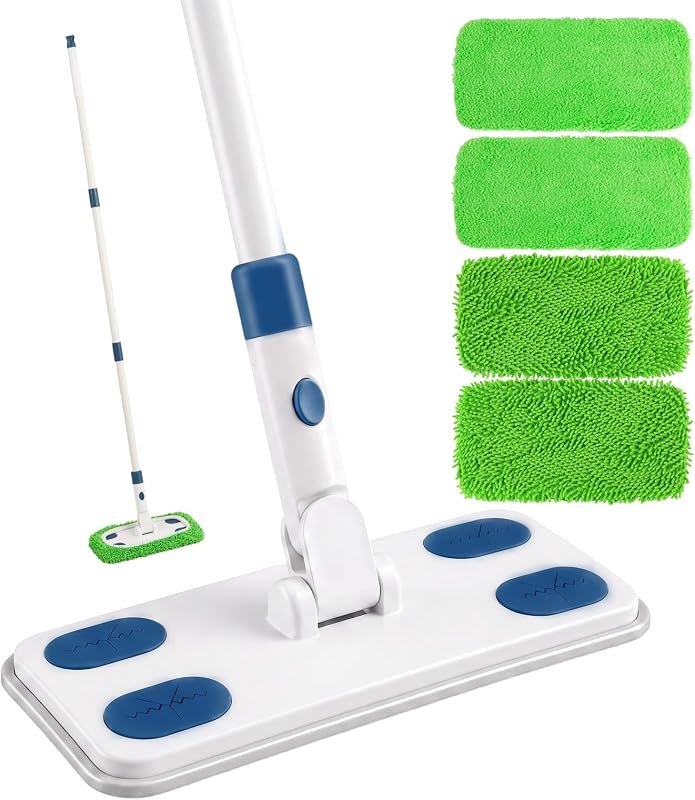 Sweeper Mop System with 4 Reusable Microfiber Mop Pads — magnetic floor sweep for magnetic floor sweep