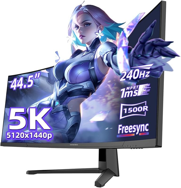 Viewedge 44.5 inch Curved Gaming Monitor DQHD 240Hz 1ms Computer Monitor — 34 inch 1440p ultrawide for inch 1440p