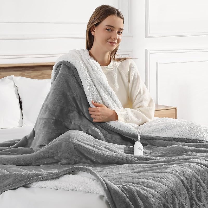 Electric Blanket Throw Fluffy Electric Lap Blankets for Adults, 50X60in — single electric blanket for single electric