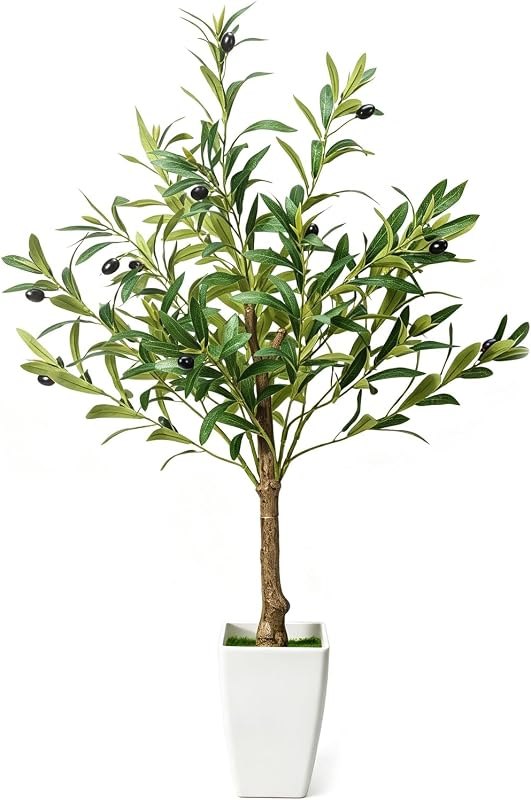 Small Olive Tree, 3ft Faux Olive Trees with Planter — small artificial olive tree for small artificial olive tree