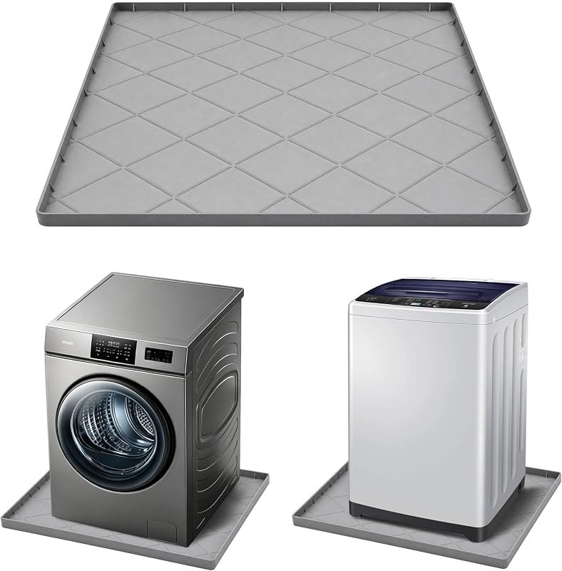 Washing Machine Drain Pan, 32 x 30 in Silicone Washer Drip Tray — washing machine drip pan for washing machine drip pan