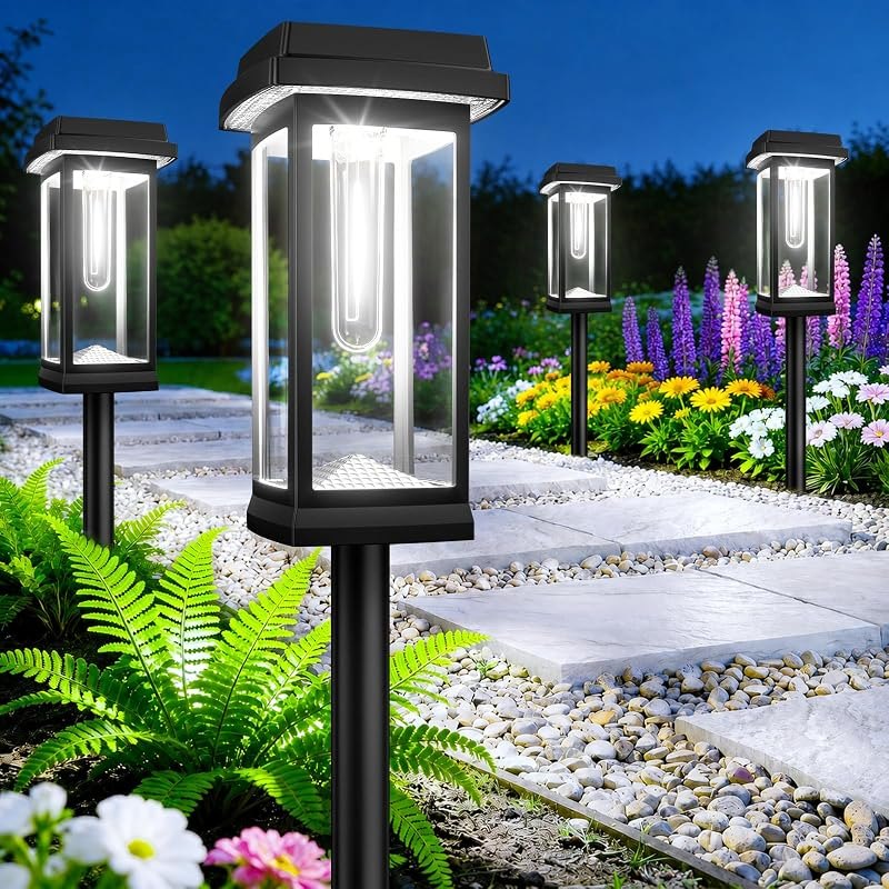 Solar Pathway Lights Outdoor, 8 Pack Garden Lights — solar garden path lights for solar garden path lights