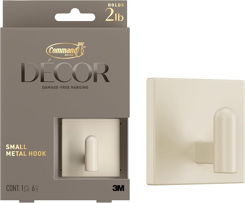 Beige Decor Hooks, 1 Hook, 6 Strips — household command hooks for household command hooks