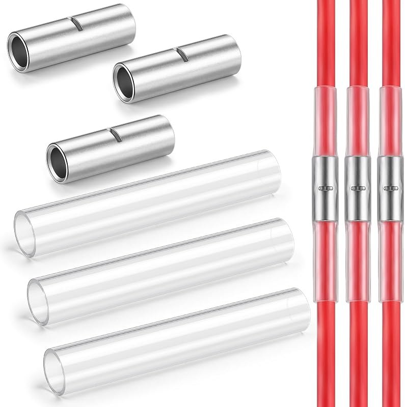 Tallew Well Pump Wire Submersible Pump Wiring Splice Kit with 3 Copper Connectors 10 Clear Heat Shrink Tubing Splice