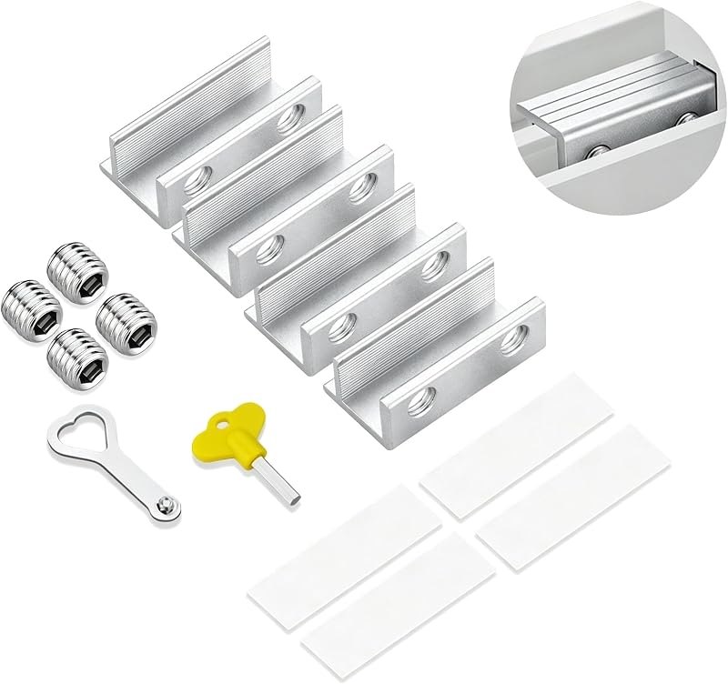 Child Safety Window Lock No Drill 4-Pack - Sliding Stop for Kids — window fall stopper for window fall stopper