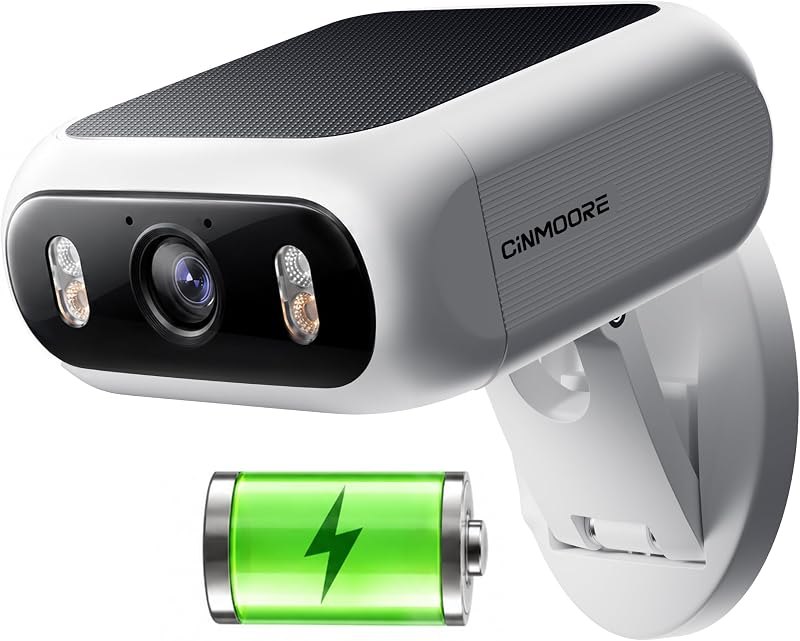 Solar Security Camera Wireless Outdoor, Battery Camera with Built-in Solar Panel, 2.4/5GHz WiFi, Magnetic No-Drill