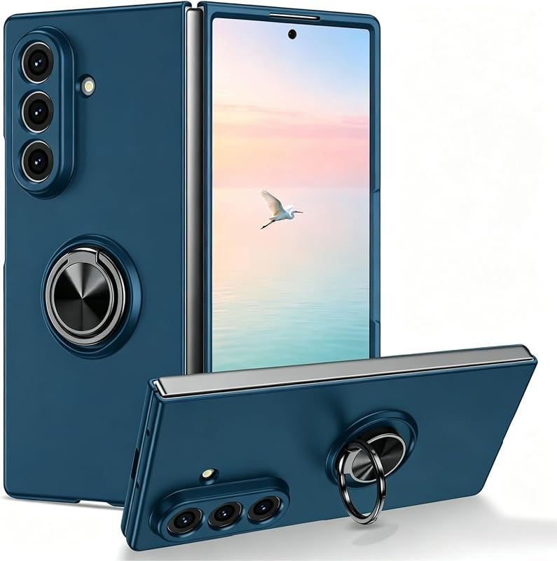 for Samsung Galaxy Z Fold 8 Ultra Case with Metal Ring Kickstand,Drop Resistant PC Case Slim Skin-Friendly Phone Cover