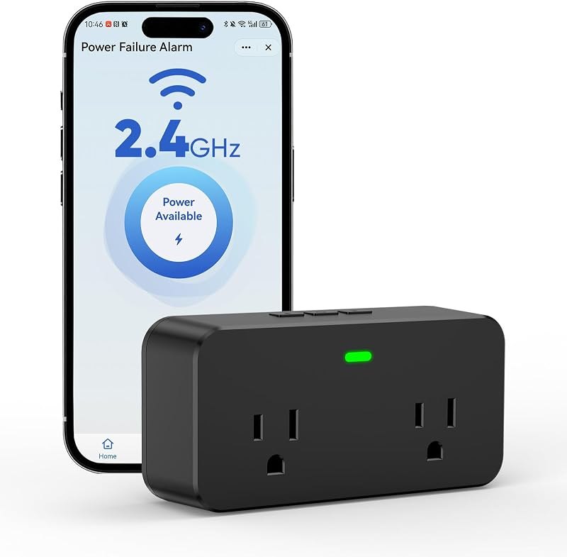 Power Failure Alarm WiFi, Freezer Power Outage Alarm, App Remote Mute — Smart Weather Alert System for smart weather