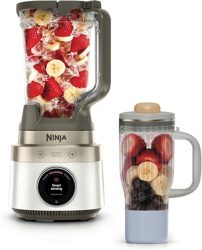 Ninja CrushBOSS 2-in-1 Blender & Tumbler, Amazon Exclusive Bone & Champagne — High Speed Blender for high speed blender