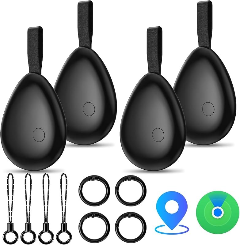 Tracker Tags (iOS Only) 4 Pack: Bluetooth Item Finder with Apple Find My APP, Item Locator for Keys Finder, Bags