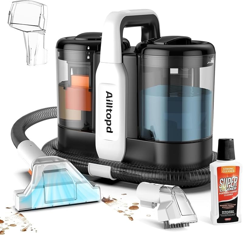 Portable Carpet & Upholstery Spot Cleaner Machine,15Kpa Deep Carpet Cleaner Machine for Rug, Pet, Couch, Car, Handheld
