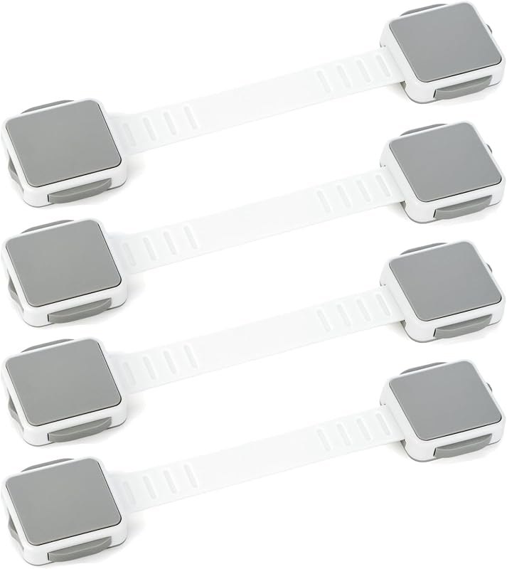 Child Safety Cabinet Locks 4 Pack, No-Drill Drawer, Fridge, Toilet — child proof cabinet lock for child proof cabinet