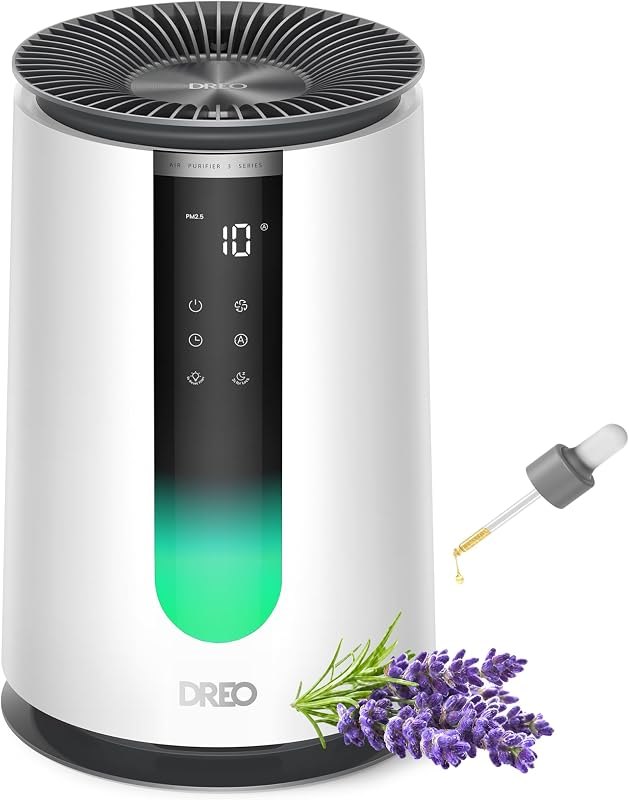 DREO Air Purifier for Home, HEPA Sleep Mode, AHAM VERIFIDE Air Purifiers for Bedroom, Pets, Smoke, Dust, Pollen &