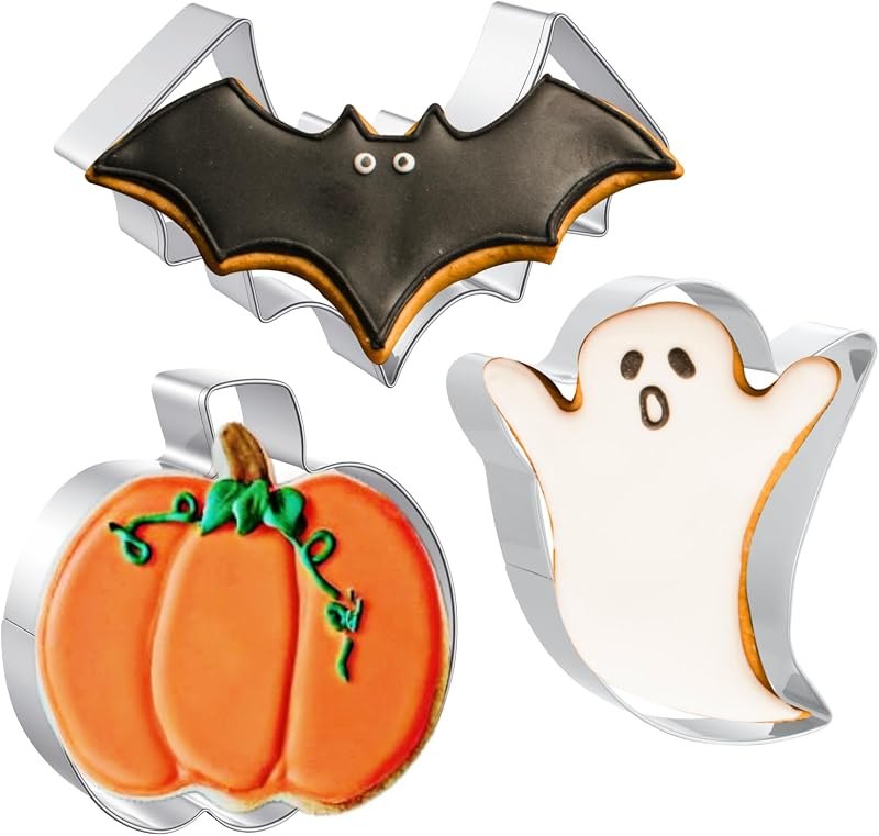 JOB JOL Large Halloween Cookie Cutter 3 PCS, 3.5'', 3,75'', 4.75'' — Haunted Chocolatier Cookie Cutter for haunted
