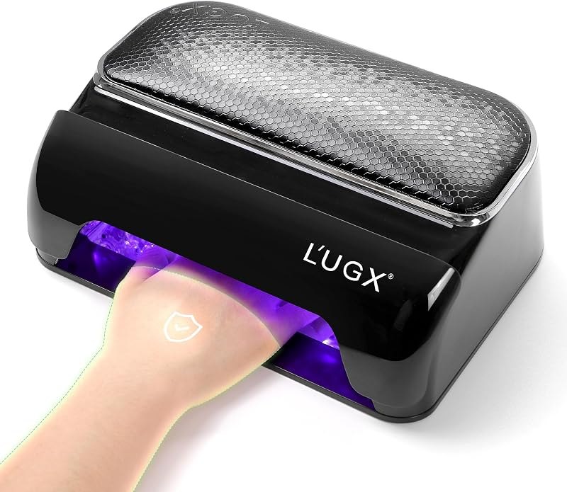 L'UGX UV LED Nail Lamp, Professional UV Light for Gel Nails, LG802, Black