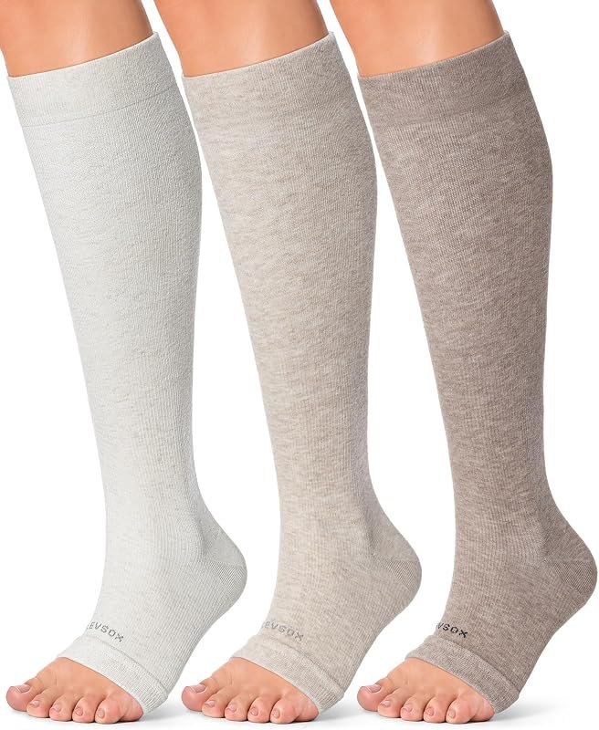 Cotton Toeless Compression Socks for Women Open Toe Support Socks — 30 mmHg compression socks for mmhg compression socks