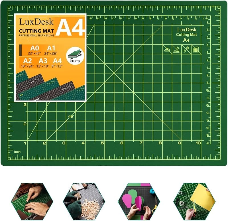 Self Healing Cutting Mat A4，5-Layer Double-Sided Rotary Cutting Mat 9 x 12 in, Craft Cutting Board Suitable for