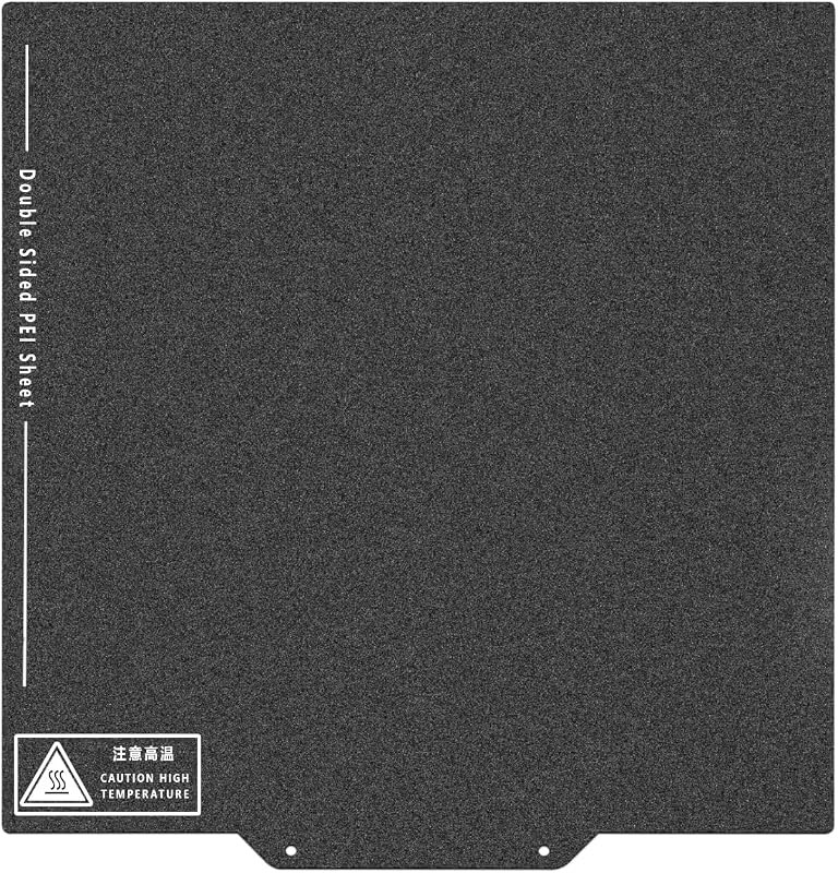 230x230mm Build Plate for Anycubic Kobra 2, Double Side Black Textured PEI Sheet Flexible Spring Steel Plate Heated