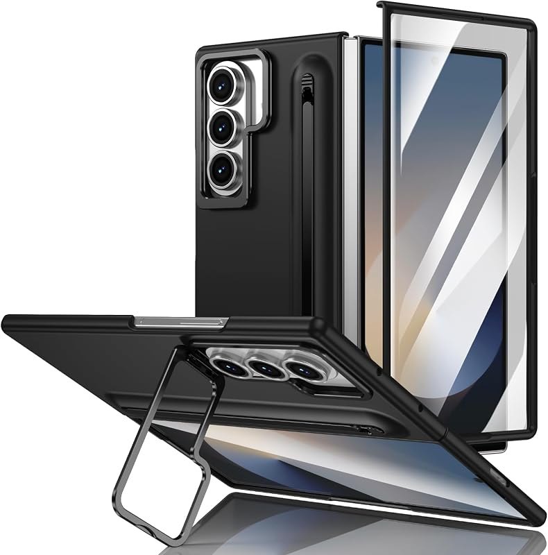 Case for Samsung Galaxy Z Fold 8 Ultra, S Pen Holder with Compatible Capacitive Stylus, Lens Kickstand, Screen & Hinge