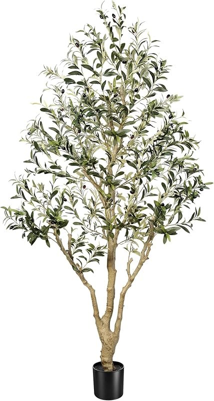 FEELEAD Faux Olive Tree 6ft - Tall Olive Trees Artificial Indoor Home Decor — artificial olive tree 6 feet for