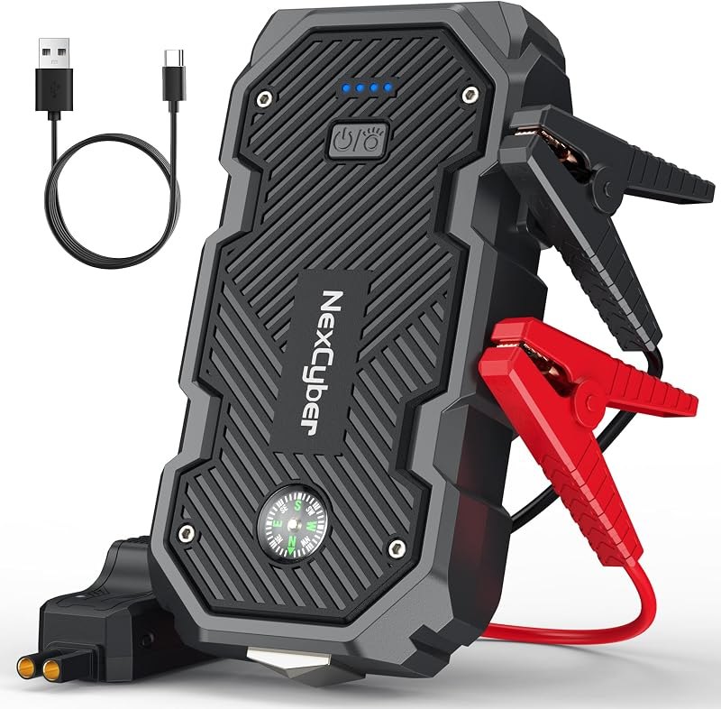 Jump Starter 6000A for 10L Gas/8L Diesel, Car Battery Jumper Starter Portable, 12V Jump Box(Force Start) with Jumper
