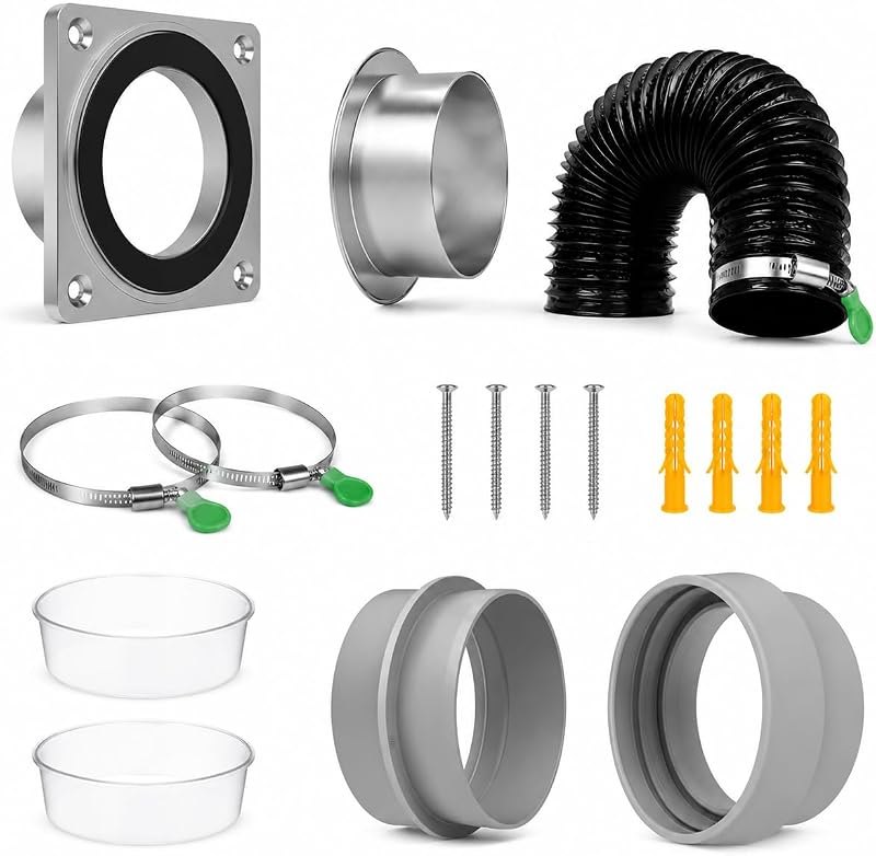 4 Inch Magnetic Dryer Vent Connector Kit, Complete Installation Set — dryer vent cleaning kit for dryer vent cleaning