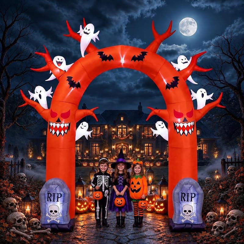 10FT Halloween Inflatable Archway Outdoor Decorations, Giant Blow Ups Arch — halloween inflatable door for halloween