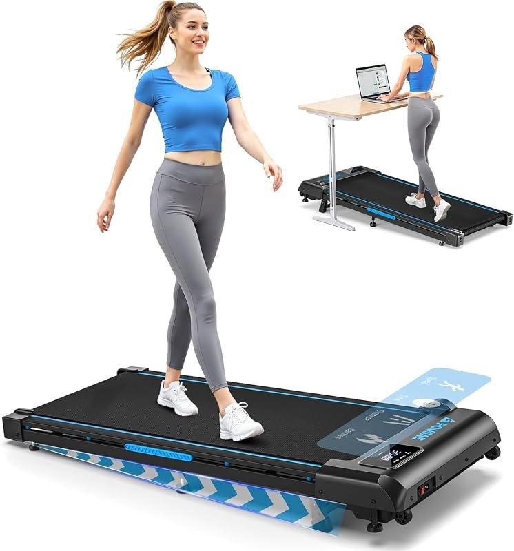 Walking Pad, FOUSAE 6.2MPH Under Desk Walking Pad with 10% Incline, Treadmills for Home with Double Frame, 2.75HP