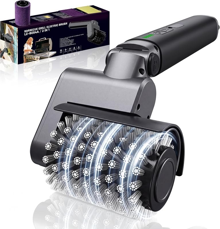 Electric Grill Brush, Cordless Rechargeable BBQ Grill Cleaner — grill grate cleaner for grill grate cleaner