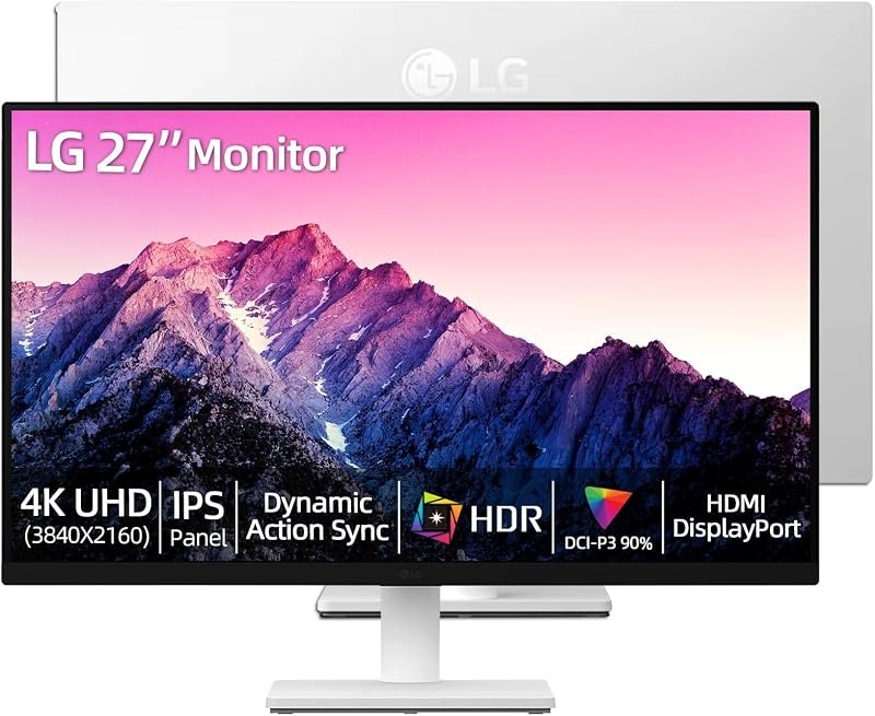 LG 27" Computer Monitor, 4K UHD IPS Display with HDR10 and 90% DCI-P3 Color Gamut, 3-Side Virtually Borderless Design