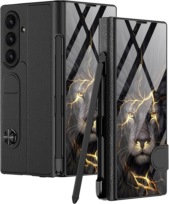 DOOTOO for Samsung Galaxy Z Fold 8 Ultra Case with Pen & S Pen Holder Colorful Plating Glass Built-in Screen Protector