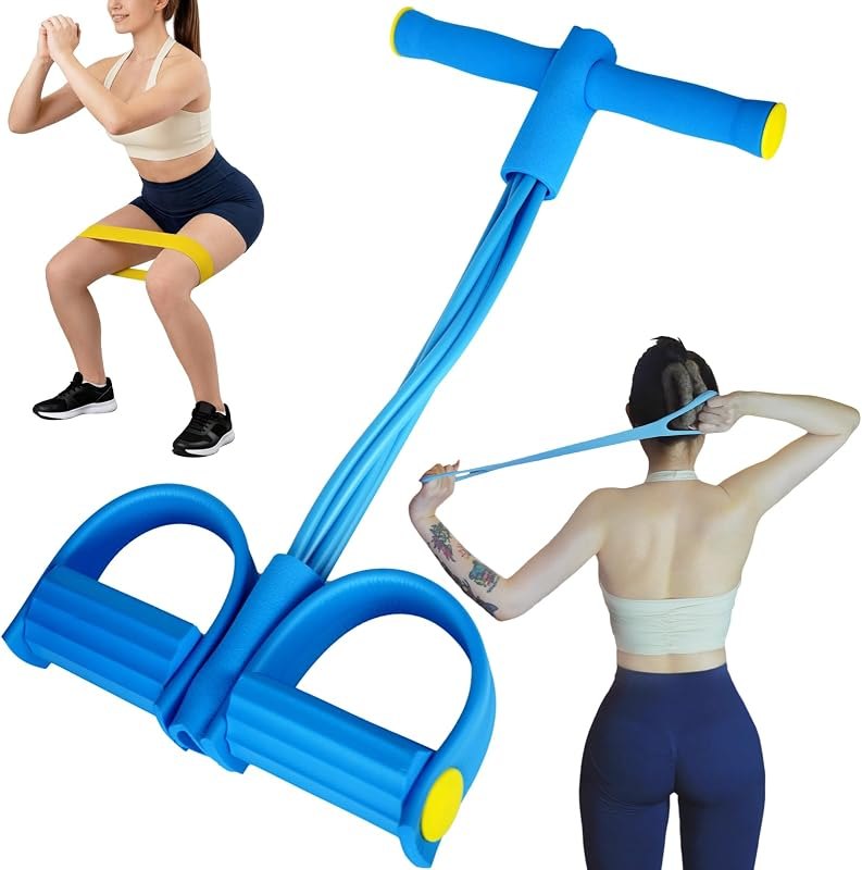 Pedal Resistance Bands 6-Tube Multifunction Arm, Leg, Yoga, Pilates — Resistance Bands Kit for resistance bands kit