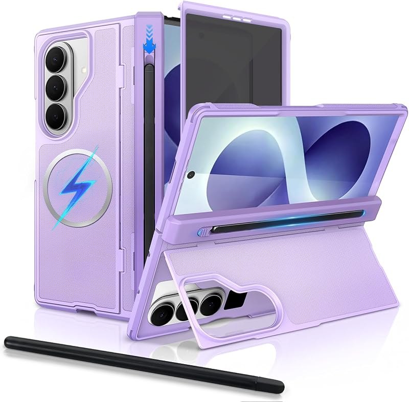 for Z Fold 8 Ultra Case with S Pen Slot & Pen Privacy Screen Purple — Z Fold 8 Ultra cooling fan for fold ultra