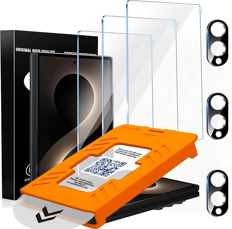 SiHPuoy 3Pack Tempered Glass Screen Protector for Samsung Galaxy Z Fold 8 — Galaxy Z Fold 8 camera lens protecto for